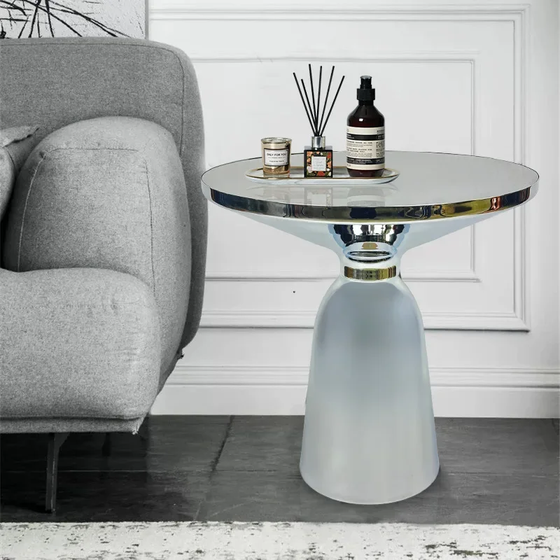 Cream windshield coffee table artificial white light luxury modern high-end artistic side table