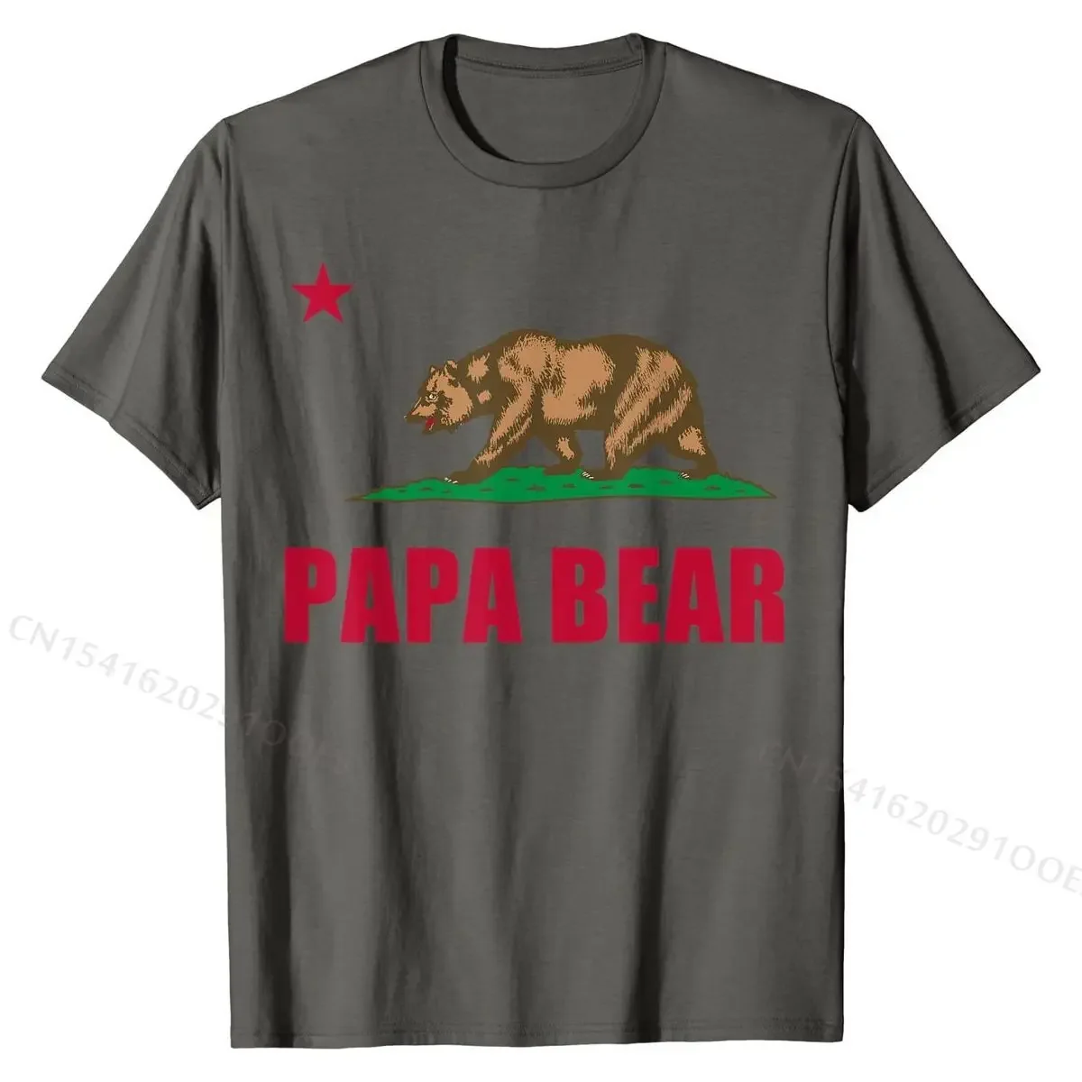 California Republic Papa  Dad Fathers Day Gift T-Shirt Top T-shirts Casual Company Cotton Tops T Shirt Print for Men