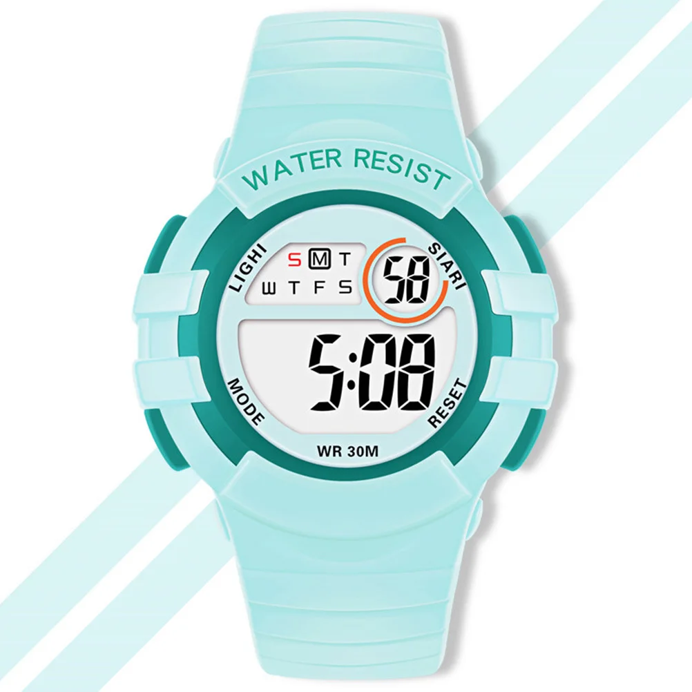 Orologio per bambini Orologio da polso da 50 m Orologio da polso digitale luminoso per bambini in Tpu per ragazzi e ragazze Azzurro