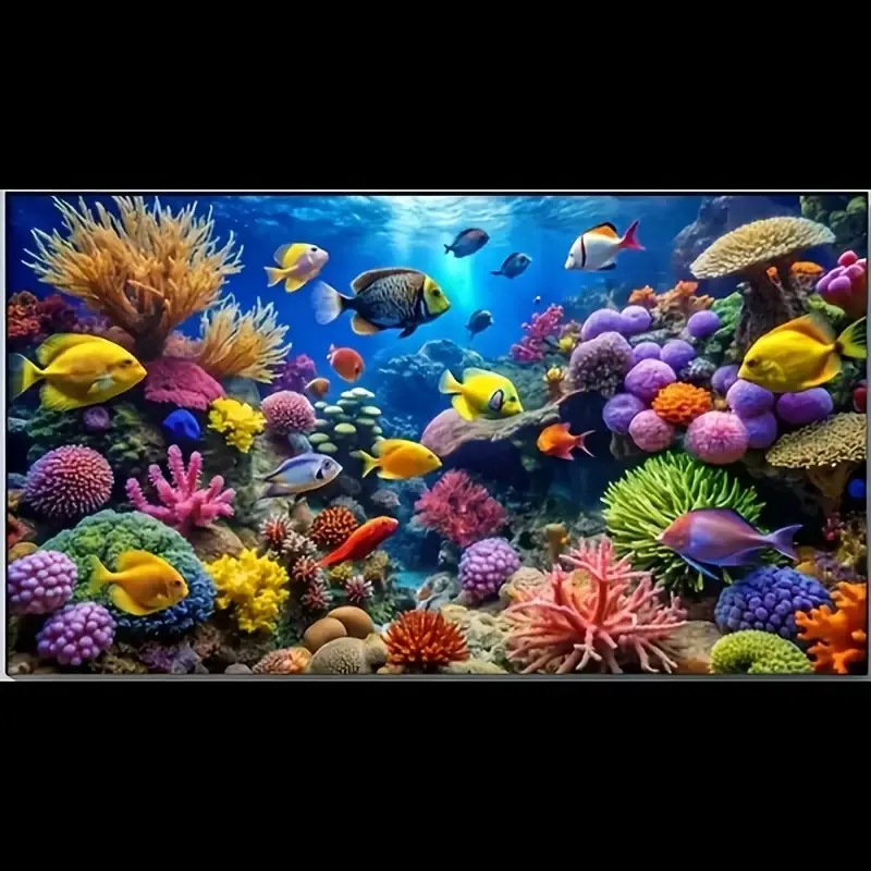 

Home Decor Large Diamond Painting DIY Underwater Marine Fish Coral World Landscape Embroidery Rhinestone Cross Stitch Mosaic Art