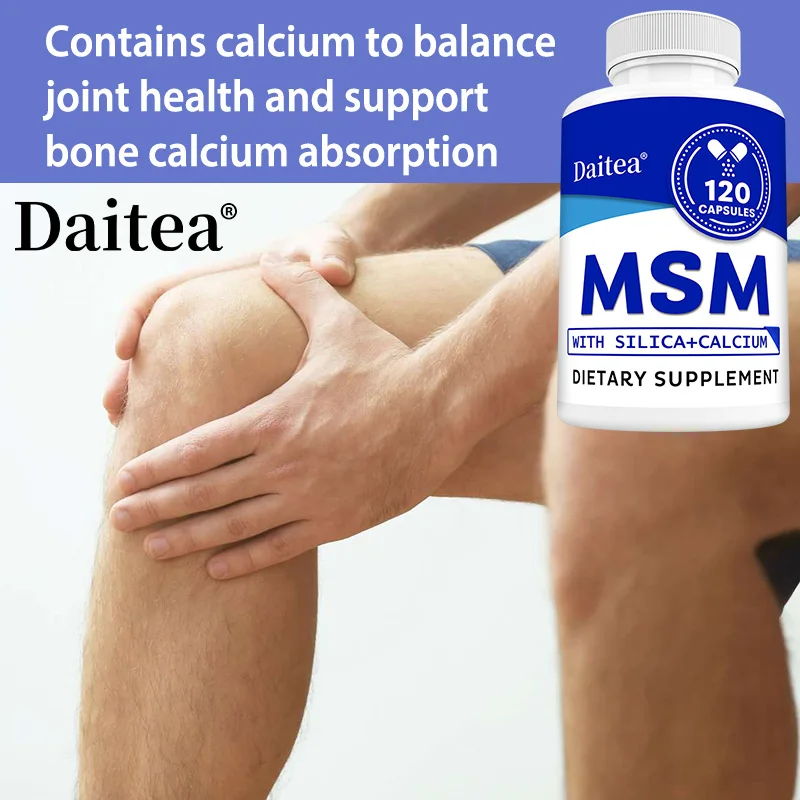 MSM-Ergänzungskapseln – mit Kalzium, unterstützt Gelenkgesundheit und Mobilität, fördert gesunde Haare und Nägel, gentechnikfrei