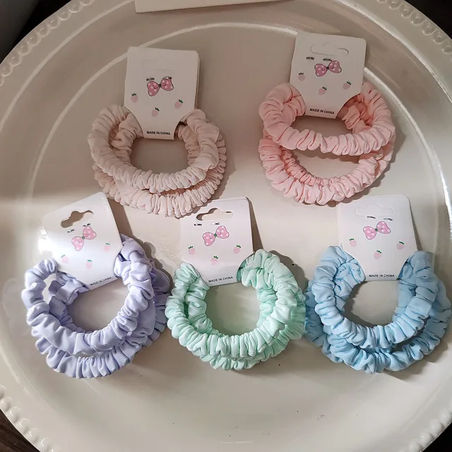 3Pc koreańskie cukierki kolorowe elastyczność gumki do włosów liny Scrunchies dla kobiet dziewczynki dzieci dzieci kucyk Holder akcesoria do włosów