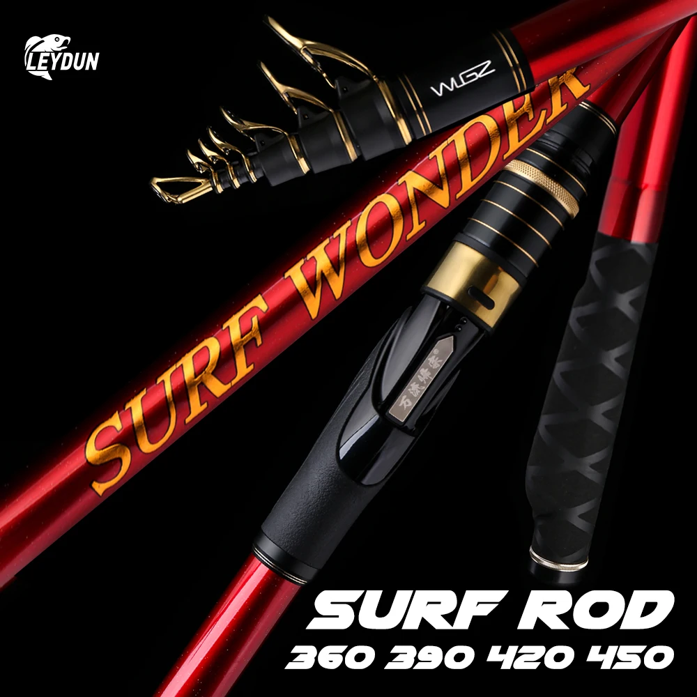 

LEYDUN Telescopic Surf Distance Throwing Rock Fishing Rods 360 390 450 530 Surfcasting Travel Sea Carp Hard International Rod