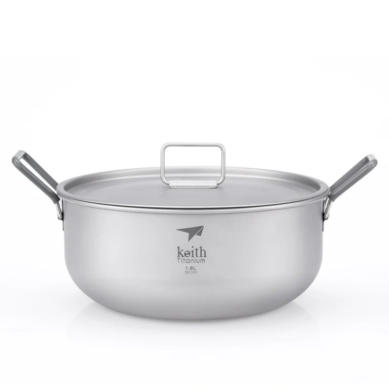 Keith Titanium Stockpot Camping Cookware Camping Hiking  1.8L Ti6015