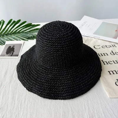 Fashion Lady Straw Hat Women Summer Sun Visor Sunhat Panama Boater Floppy Bucket Cap Female Woman Summer Hat Straw Beach