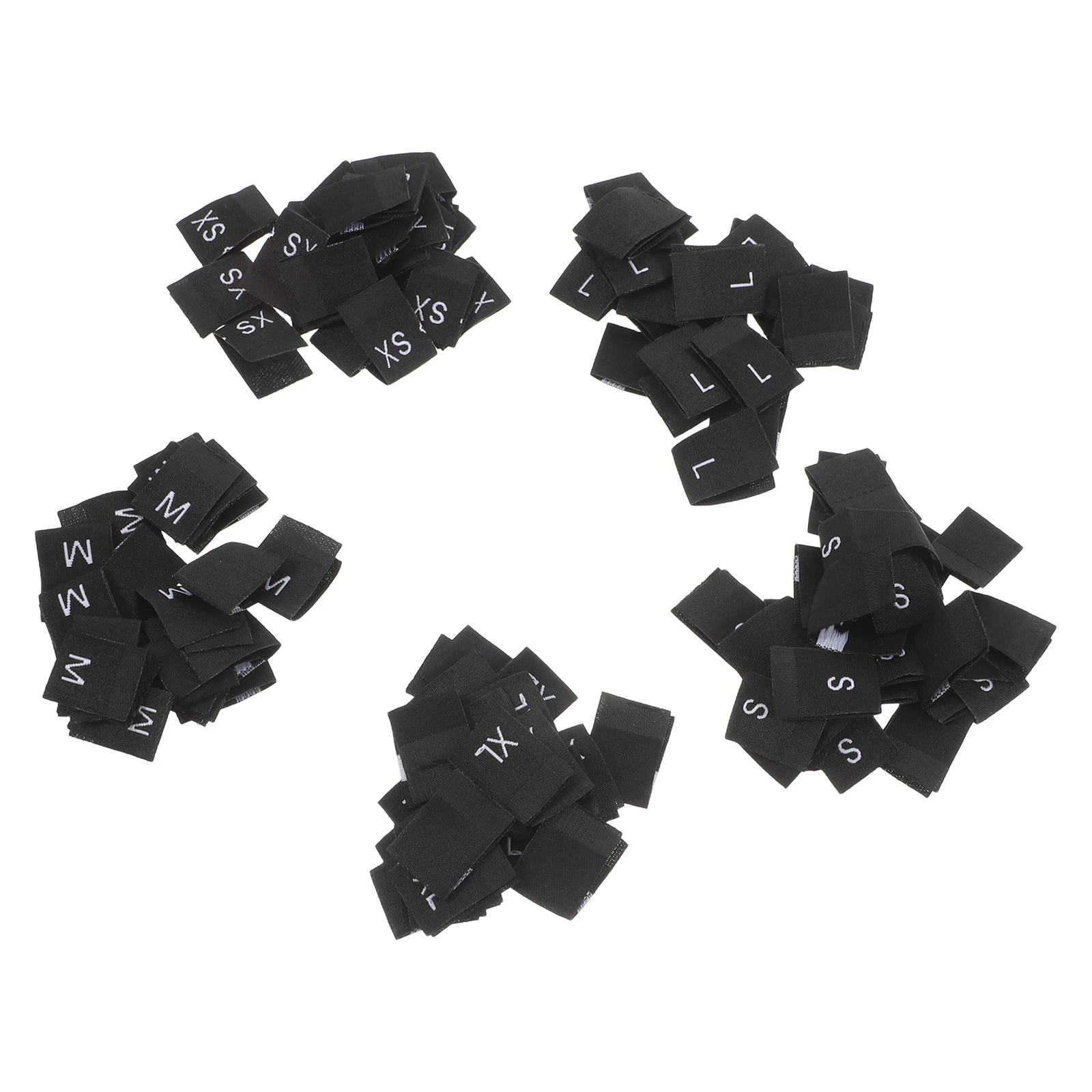 

Clothing Woven Label Tag Clothes Sewing Size Tags Black Polyester Store Supplies