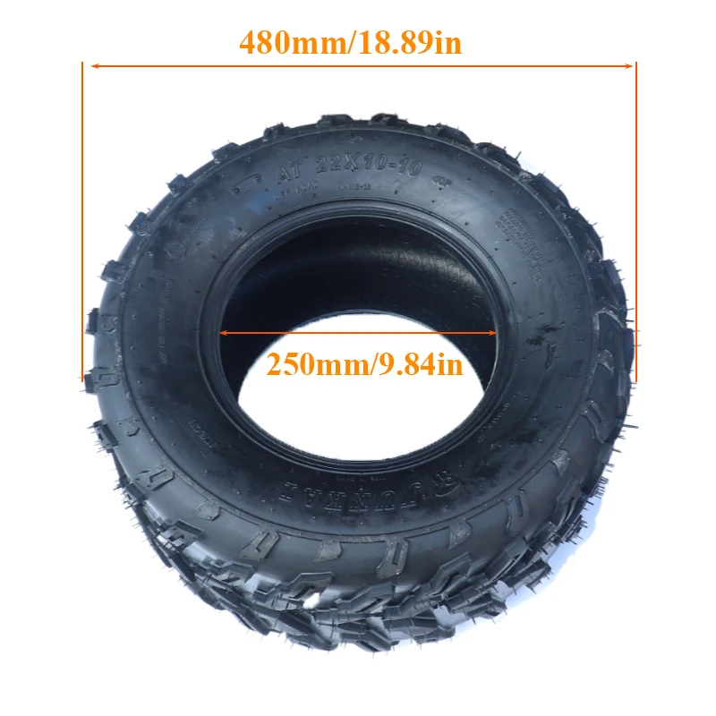 10 Inch Vacuum Tire 22X10-10 Outer Tyre 4PR for Four-wheeled Beach Car GOKART KARTING ATV UTV Buggy