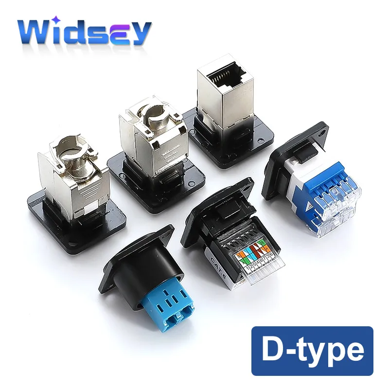 

CAT6 D-type Shielded Network Module Square Audio XLR Network Information Directly Plug Into SC/LC Fiber Optic Socket USB 3.0