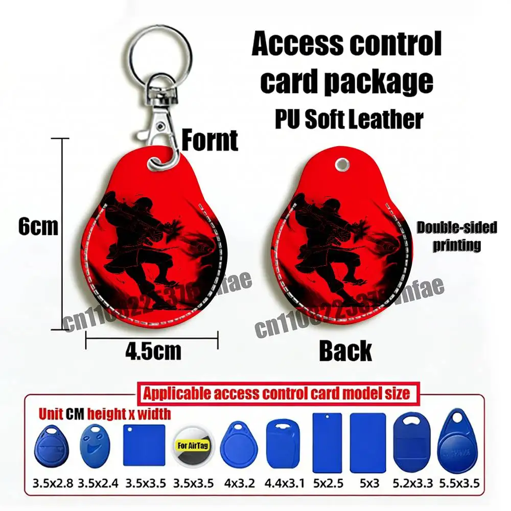 For Team Fortress 2 TF2 For AirTag Card Holder Cover ID Clips Credit Bank Access Electric Car Keychain