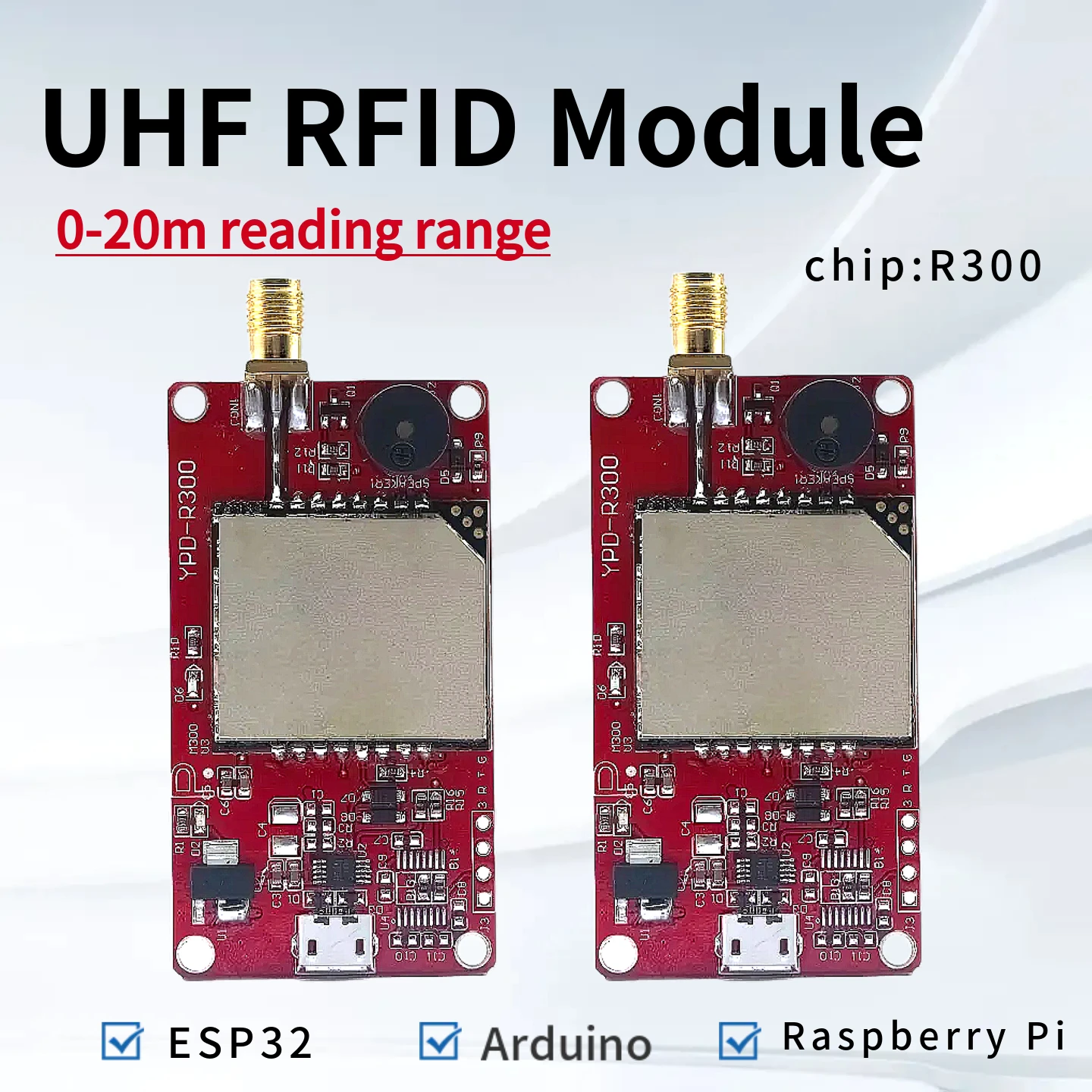R300 Chip UHF RFID Reader Module TTL UART SPI Micro USB for ESP32 Arduino Raspberry Pi Embedded Access Control Free SDK Included