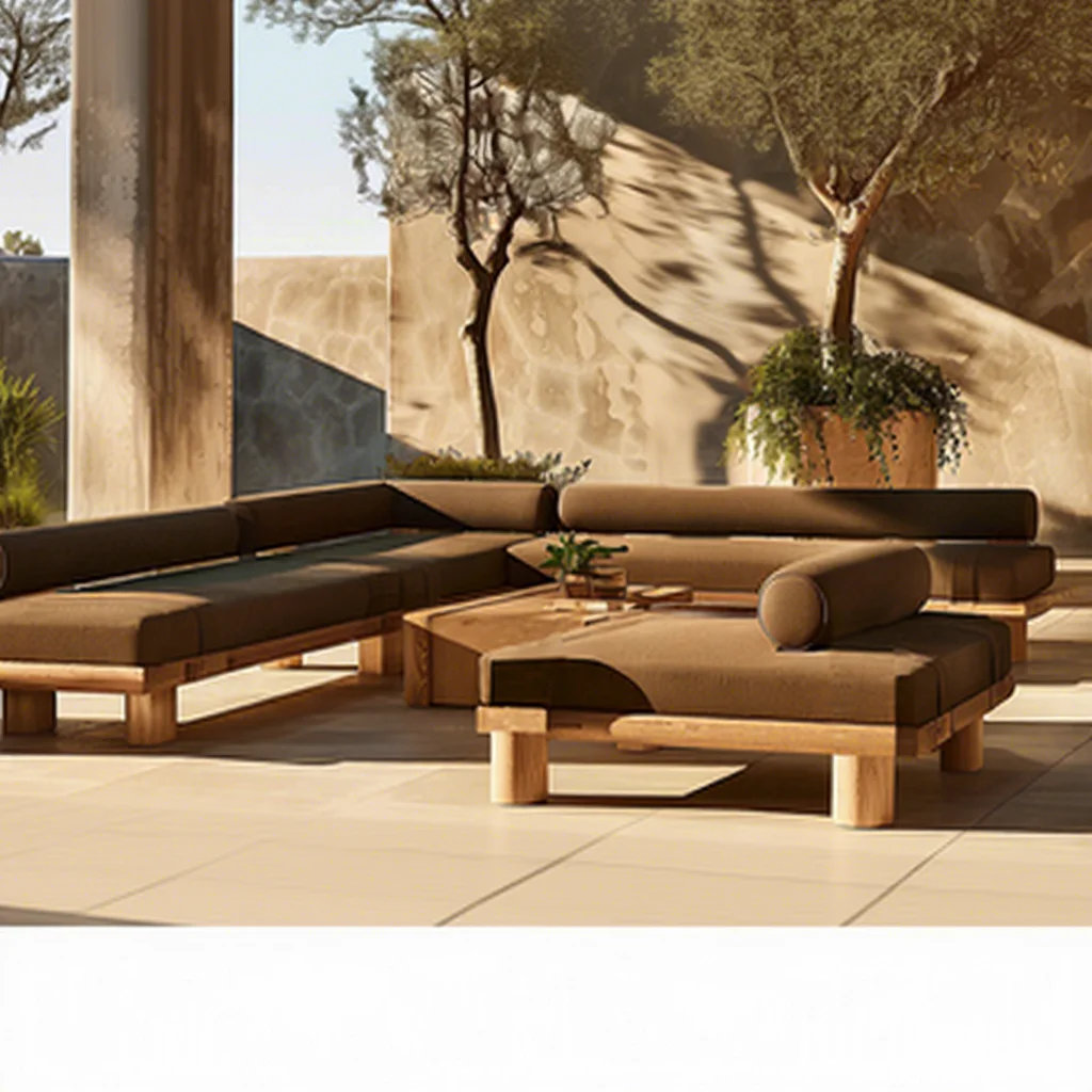 2026 Modern Teak Wood Outdoor Dining Table Sofa Set Waterproof Fabric Patio Courtyard Hotels Villas Living Room Furniture