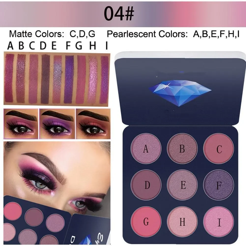 9 Colors Professional Matte Eyeshadow Palette Natural Waterproof Long Lasting Glitter Eyes Makeup Palette Cosmetic Makeup