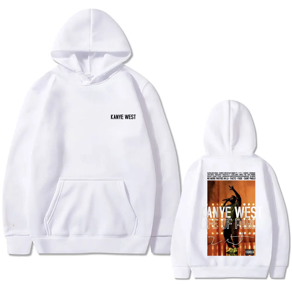 Rapper Kanye West The Life of Pablo Graphic Hoodie Men's Vintage Casual Fleece Sweatshirt Men Women Hip Hop Oversized Hoodies