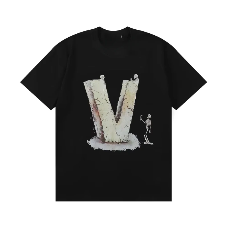 VLONE Men Short-sleeved Summer Men's and Women's Trendy T-shirt Big V Male Hiroshi Fujiwara Joint Limited American High Street