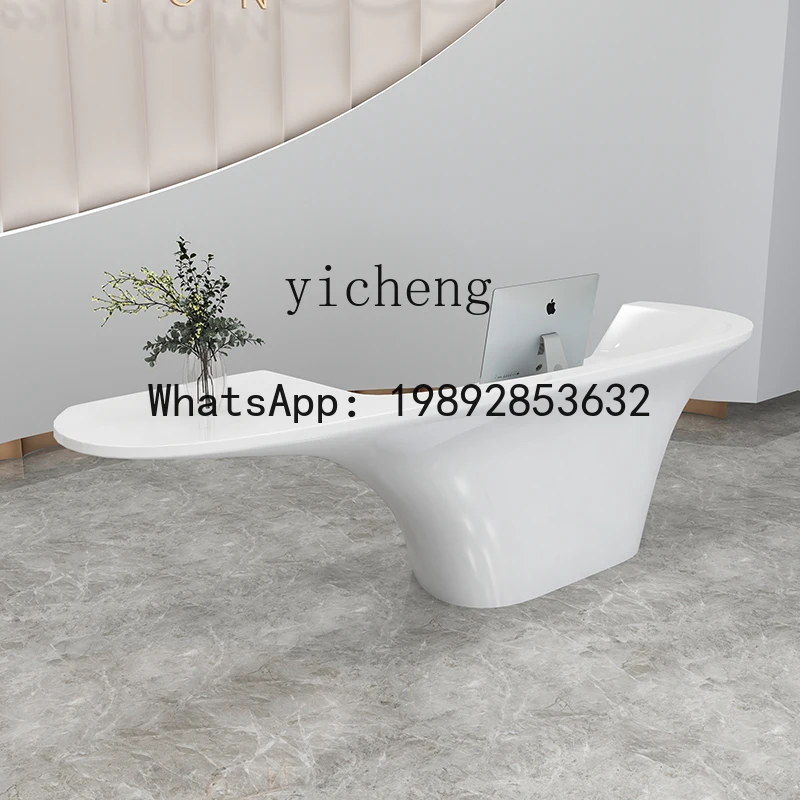 PP Special-shaped Clothing Store Checkout Page Beauty Salon Consultation Reception Desk Baking Paint