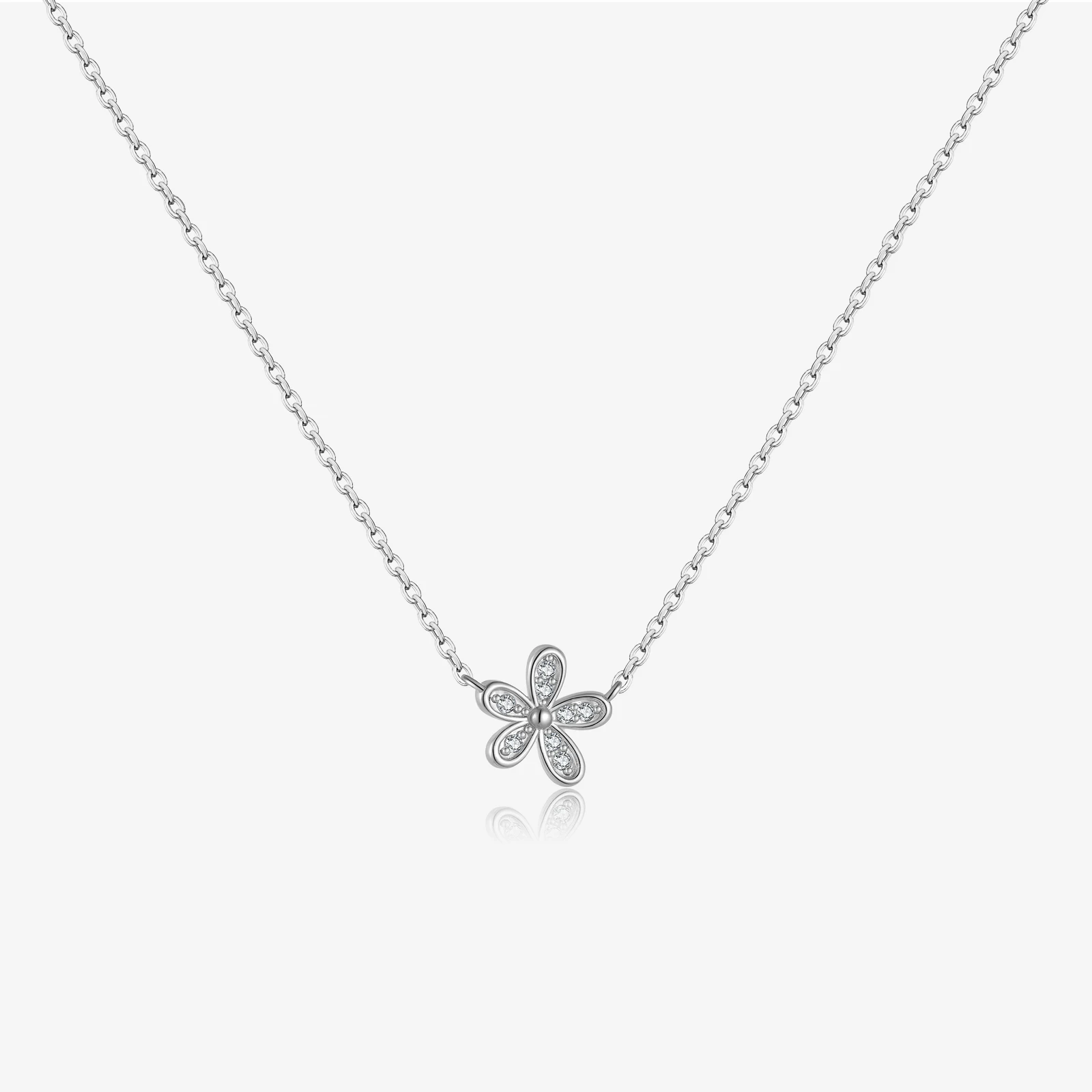 VEWANT 925 Sterling Silver Flower CZ Zircon Pendant Long Chain Necklace 2025 Danity Luxury Wedding Anniversary Jewelry