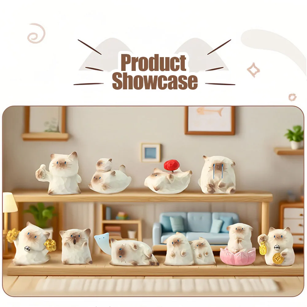 MINISO Cat Mood Blind Box - Cute Pet Desktop Decoration, Cartoon Ornament, Birthday Gift & Collectible Toy