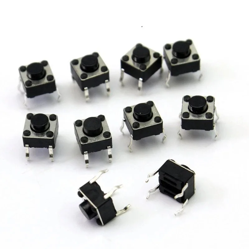 Immagine 5: 6x6x4.3MM 4PIN G89 Tattile Tatto Pulsante Micro Interruttore Direct Plug-in Auto-reset DIP Top Rame