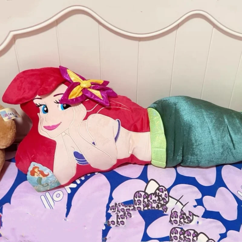 Muñeco de princesa Ariel de Disney de 120cm, juguete de peluche, almohada de sirena, cojín, muñeca de animación de dibujos animados, juguete de regalo de cumpleaños para niña del Día de los niños