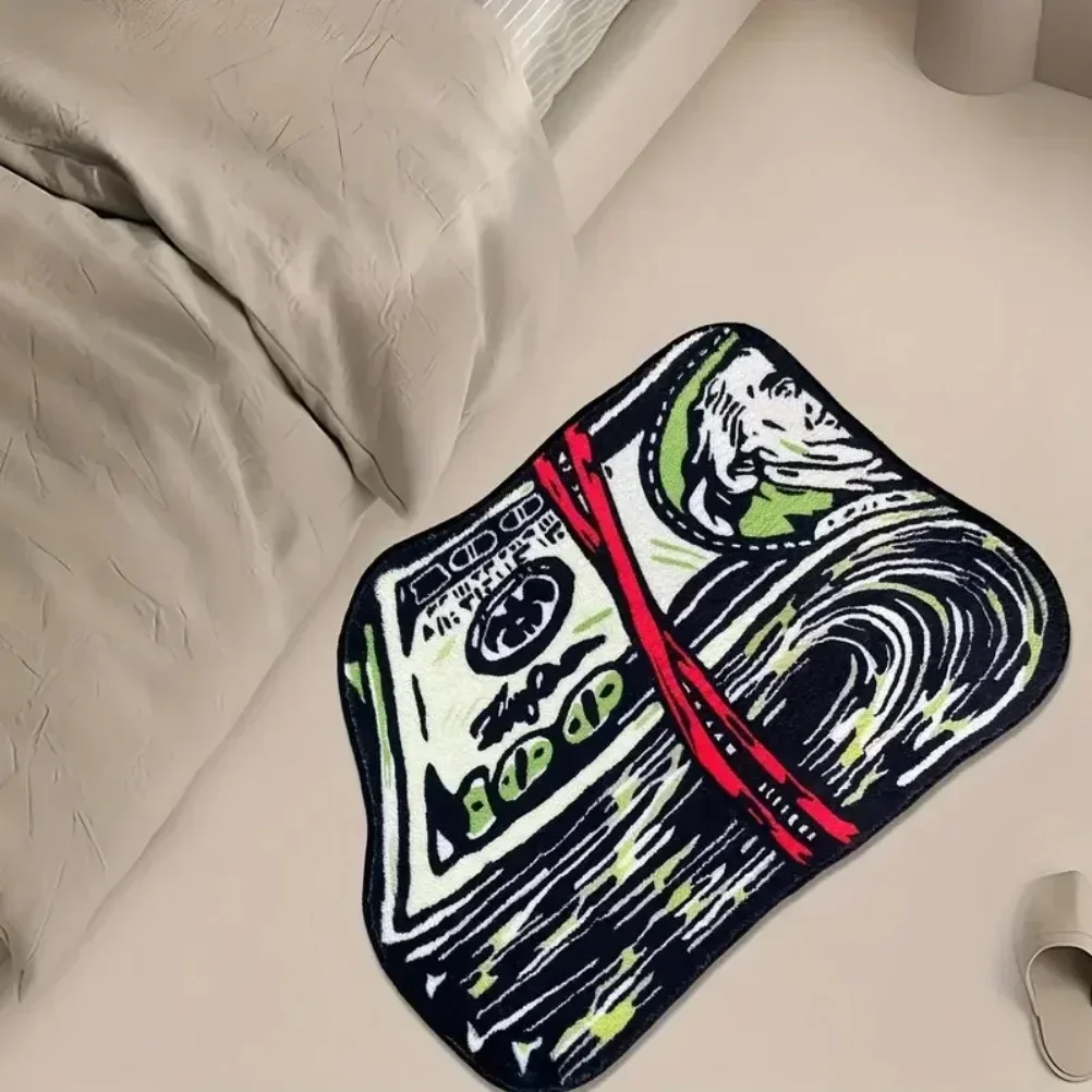 Funny Money Shaped Carpet Creative Dollars Rich Floor Mat Irregular Money Rug Bedroom living room Non-Slip Doormat Home Decor