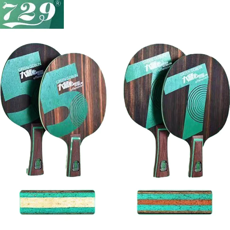 729 Master Green Magic 5&7Table Tennis Blade Professional Grade 5/7-ply Pure Wood Violent Arc Circle Ping Pong Blade Fast Attack