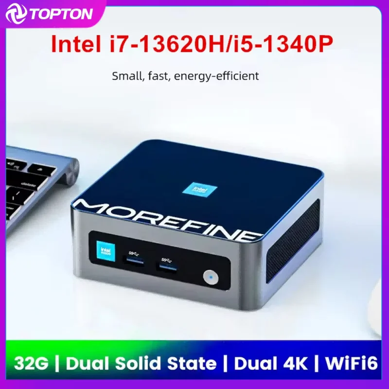 13th Gen Intel Core i7 13620H i5 1340P N100 Mini PC Gamer NVMe DDR4 NUC 2.5G LAN Portable PC Computer Windows 11 Morefine M9 Pro