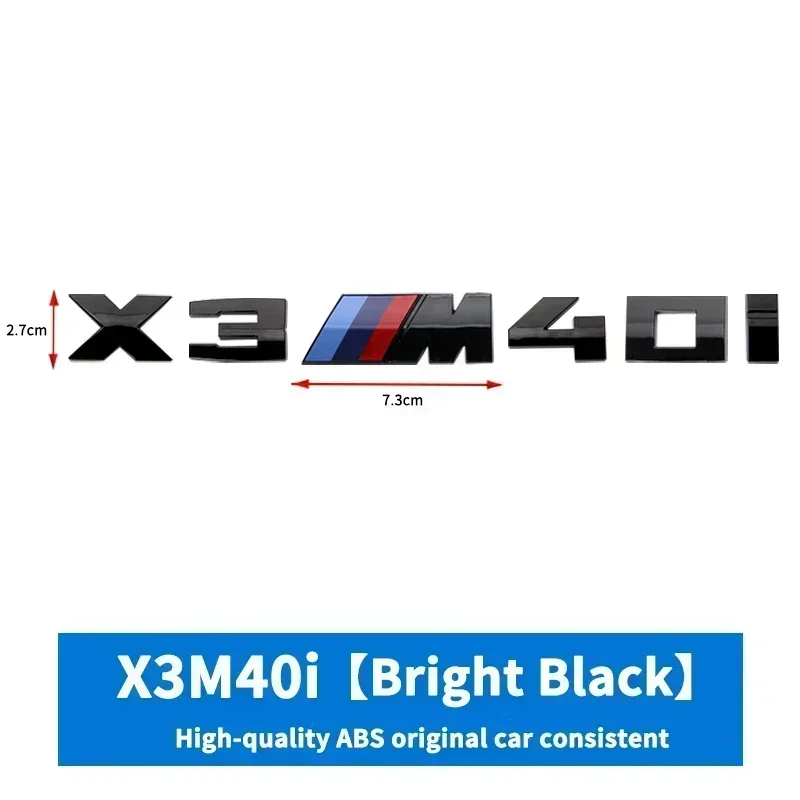 For BMW X3M X4M X5M X6M X7 M power old emblems badge logo 40i 40d 50i 50d 60d 60i ABS Rear Logo car Accessories