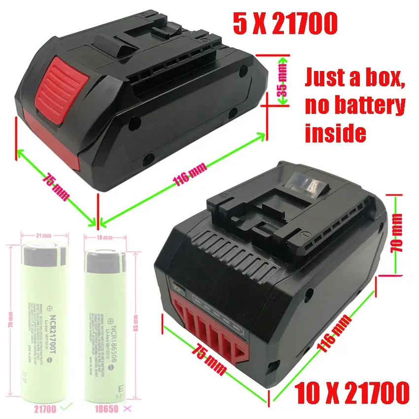 21700 BAT618 Li-ion Battery Plastic Case PCB Charging Protection Circuit Board Shell For Bosch 18V BAT610 BAT609 BAT618G BOX