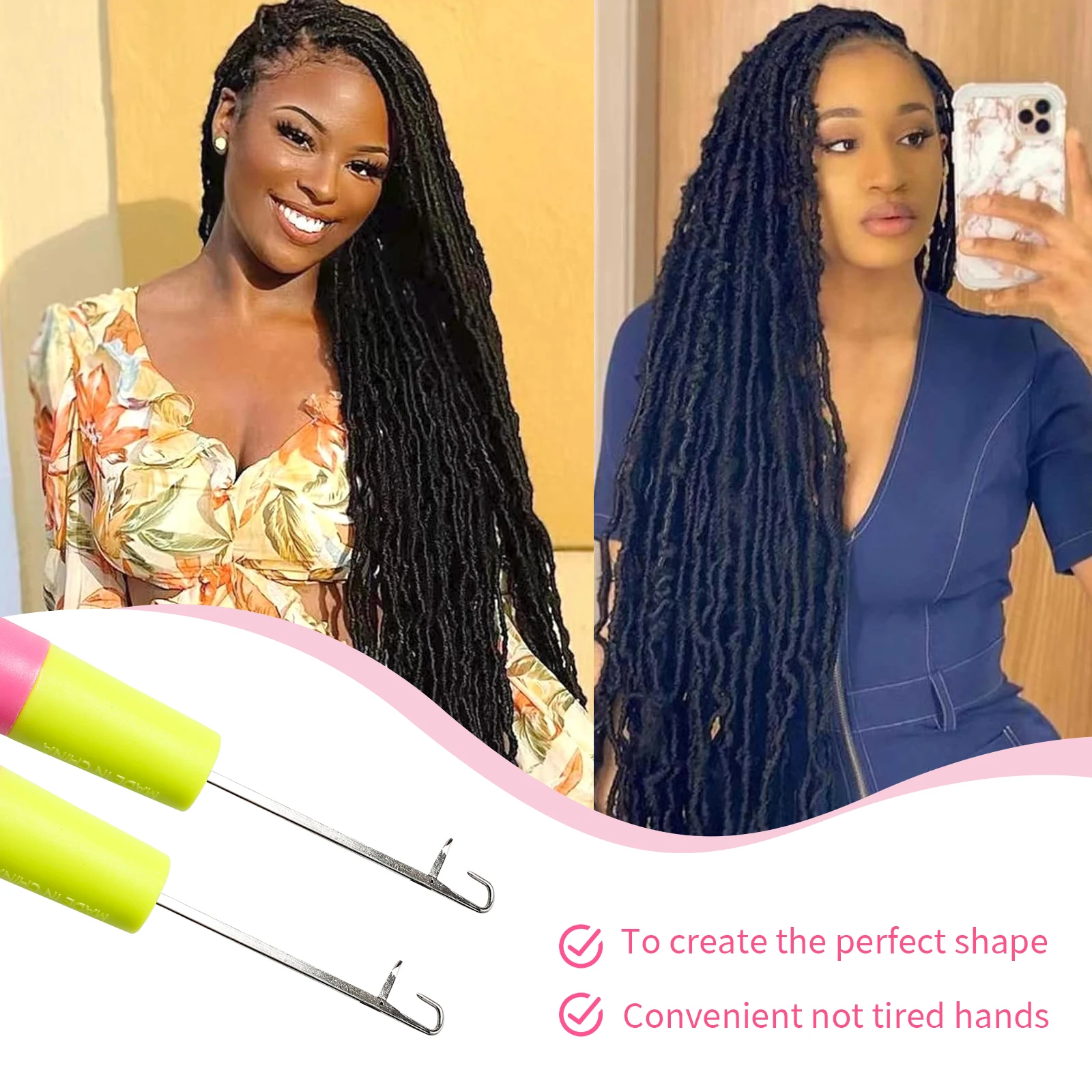 Latch Crochet Hook Needle Plastic Knitt For Making Jumbo Braiding Dreadlock Hair Tools Weaving Dreadlock Extension