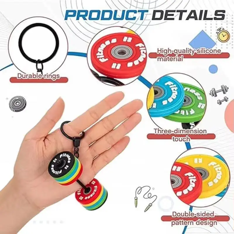 Detachable Mini Dumbbell Keychain Creative Fitness Barbell Keyring Backpack Bag Hanging Ornament For Gym Lovers Gift