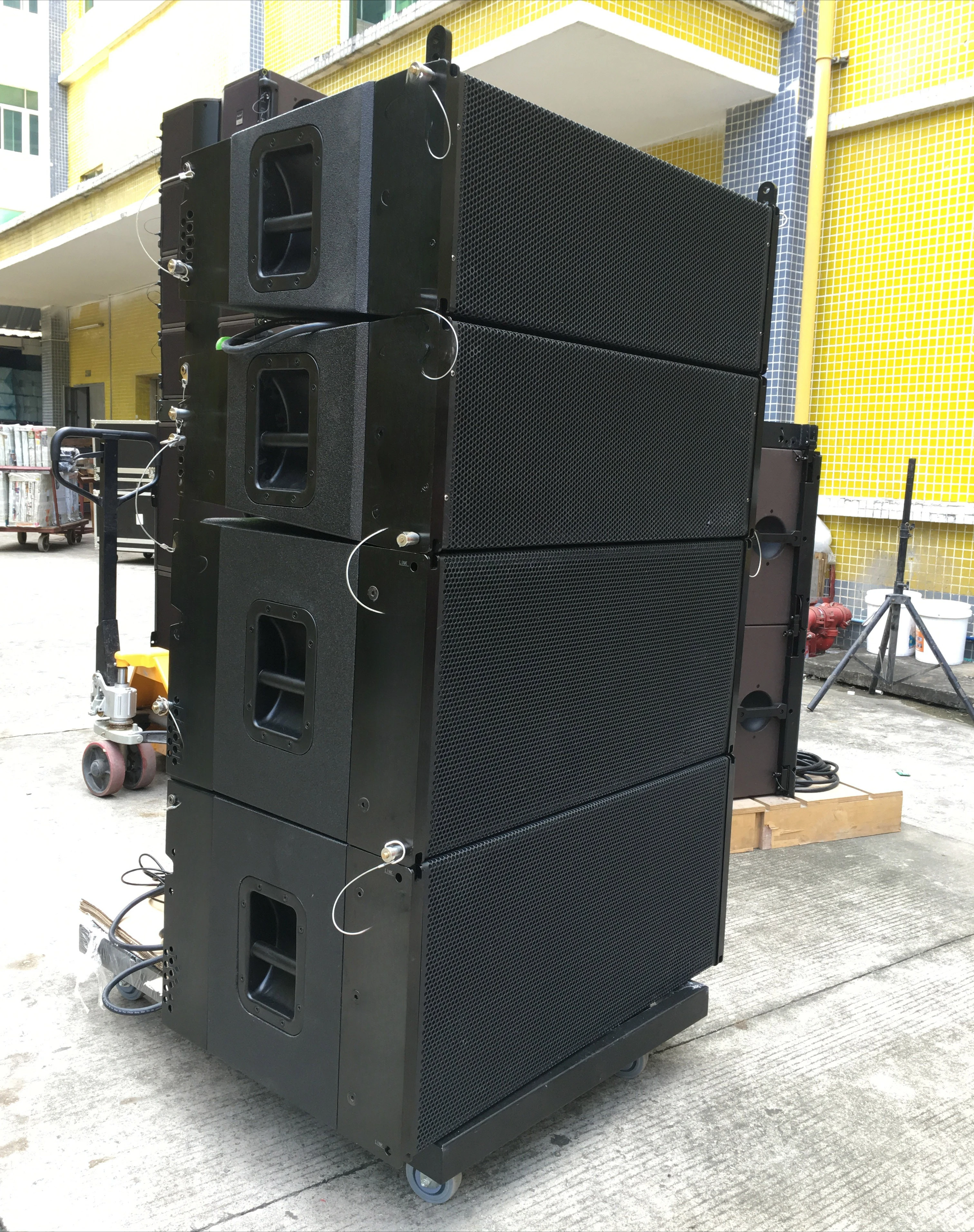 1200W 3-Way Line Array Speaker System 2*12\" High Dynamic Hi-Fi Level Long Range Metal Audio Sound Equipment