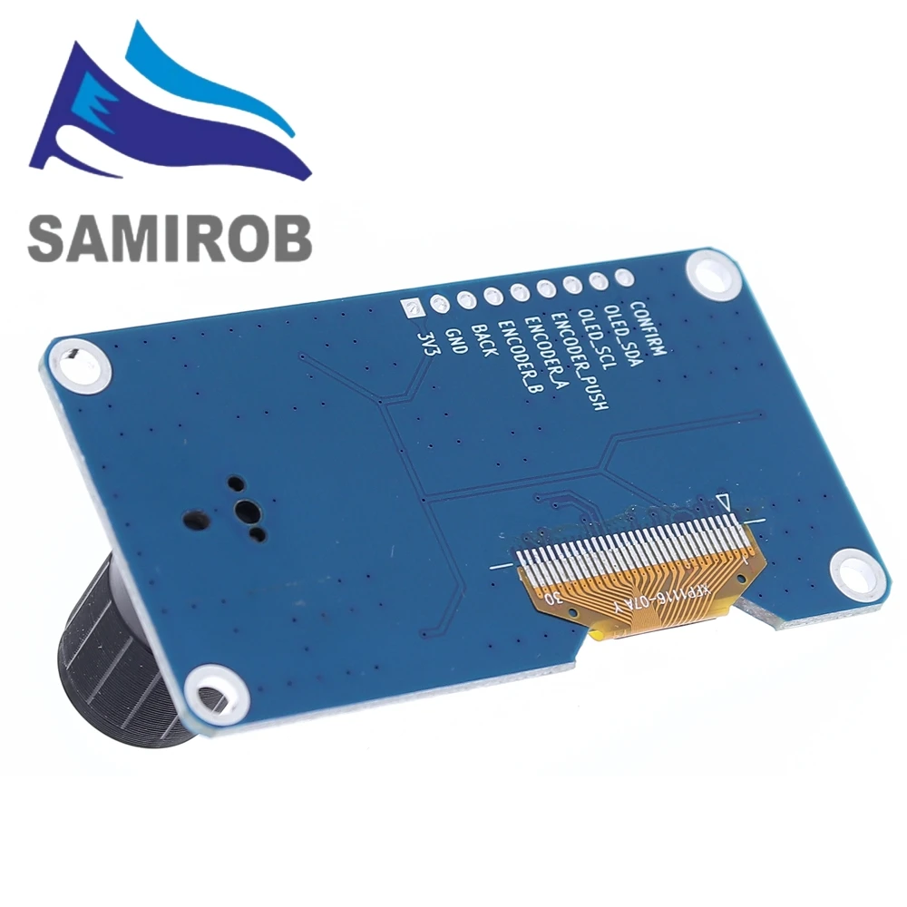 SAMIROB 0.96/1.3 inch White/Blue oled display screen combined with EC11 rotary encoder module IIC interface for arduino