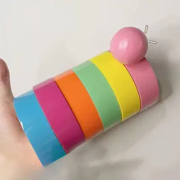 Boule collante de ruban roulant pour enfants et adultes, jouet mentaires oriel, fournitures de fête bricolage, accessoires d'artisanat à la maison drôles, 6 pièces