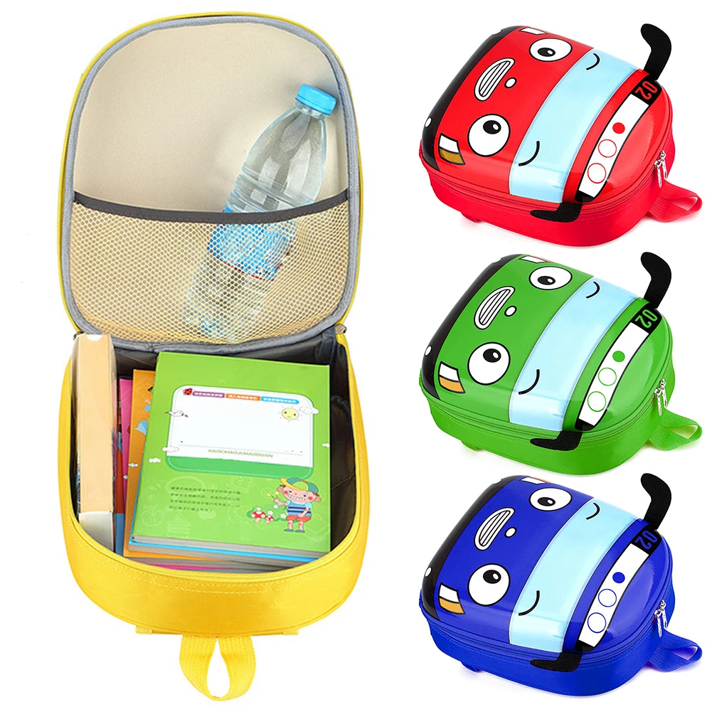 Mochila escolar de autobús de dibujos animados 3D para niños, mochila de viaje para niños pequeños, guardería