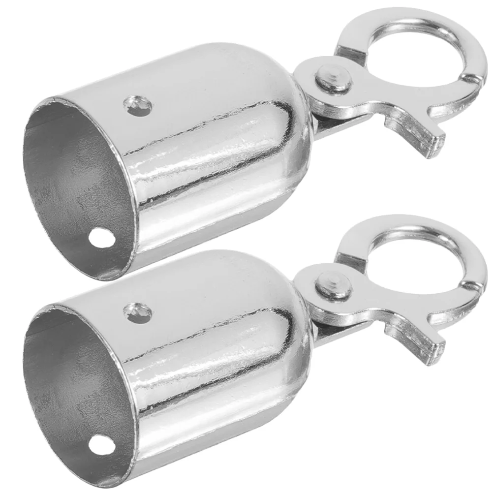 2 Pcs Rope End Stop Washing Line Hooks Picture Rail and Wire Heavy Duty Carabiner Clip Triple Anchor Guardrail Cord Cap