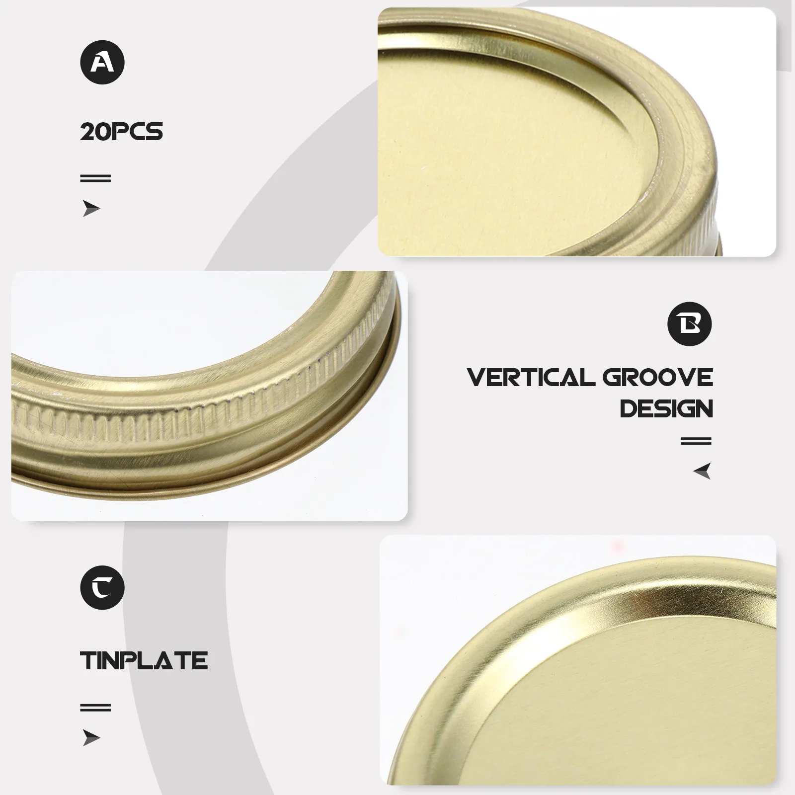 

20 шт. крышек для банок Mason из жести и нержавеющей стали, герметичные, для банок 70 см, с вертикальным пазом, легко открывать и закрывать, плавное открывание и закрывание