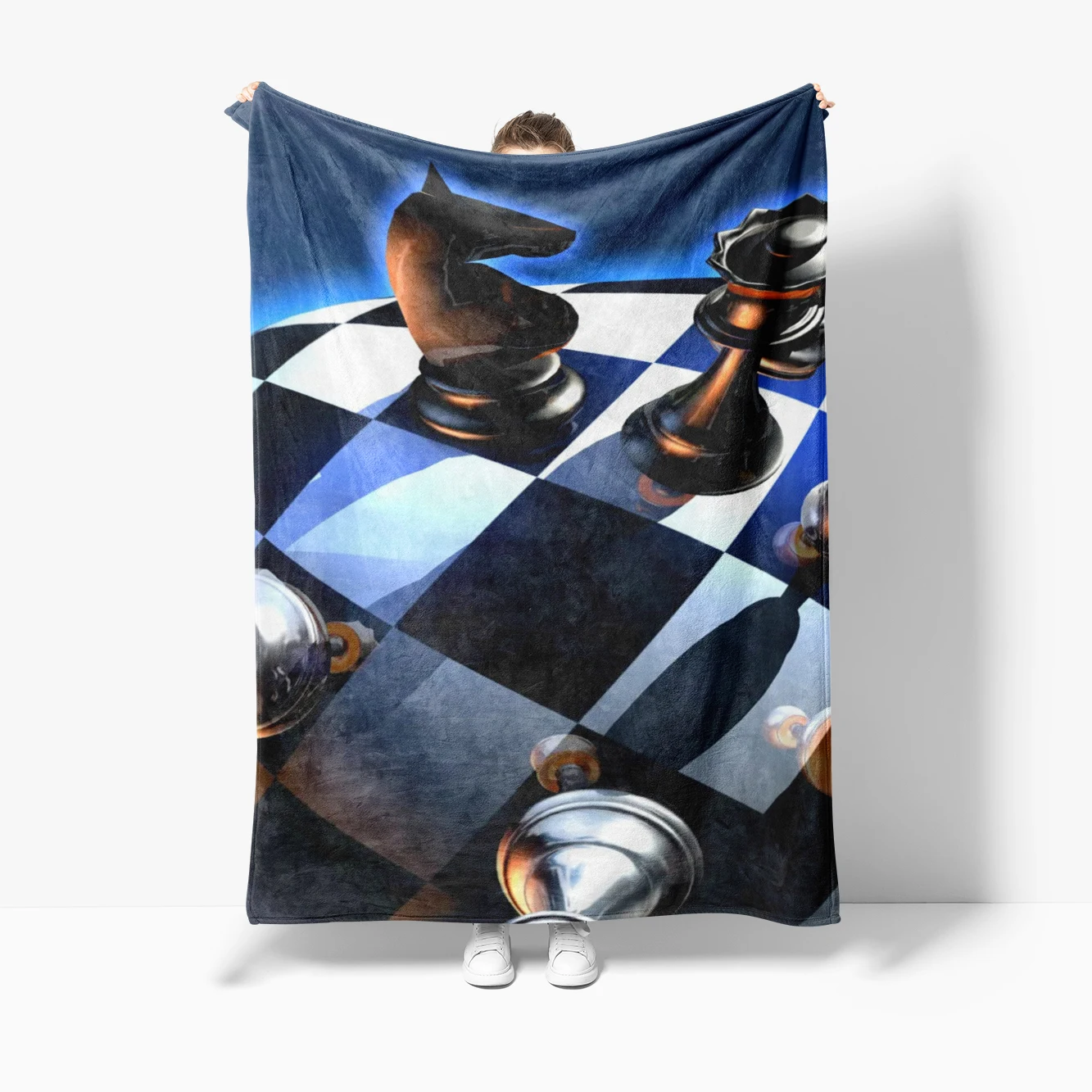 Chess Board Blanket Grid Checkered Pattern For Beds Bedroom Sofa Picnic,Throw Blanket for Cover Outdoor Leisure Nap Gift