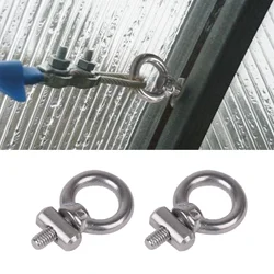 M3/4/5/6 Stainless Steel Awning Rail Stoppers Outdoor Slide Track Cable Rope Lifting Ring Screw Hooks For RV Tent Camping Shade