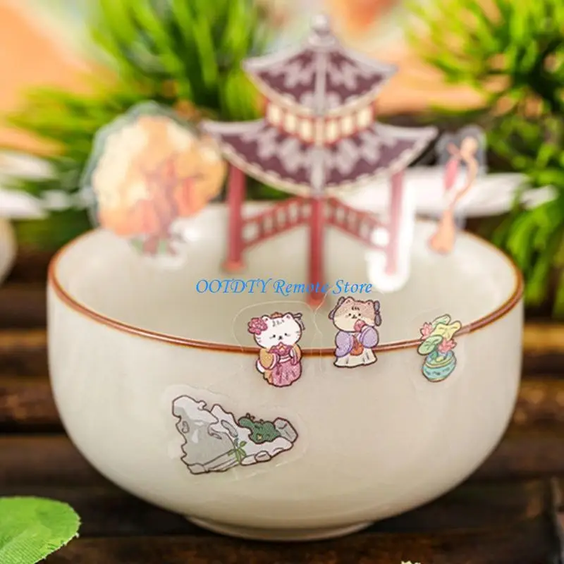 Aesthetic Sticker Cats Scene Sticker Chinese Landscape Sticker