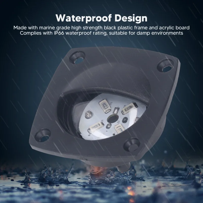 ضوء خطوة LED مدمج RV، ضوء ممر LED فائق السطوع، IP66 مقاوم للماء، 10-24 فولت، ضوء أبيض لـ RV، سطح القارب #1