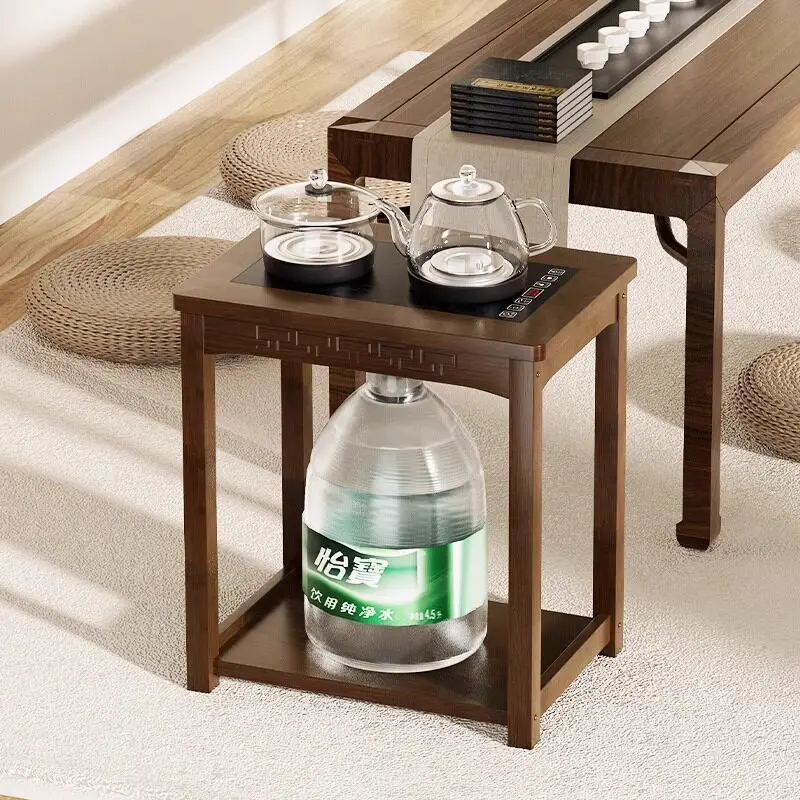 Mini All-in-One Water Boiling Tea Table Sofa Side Cabinet Water Bucket Storage Stand for Household Living Room Balcony