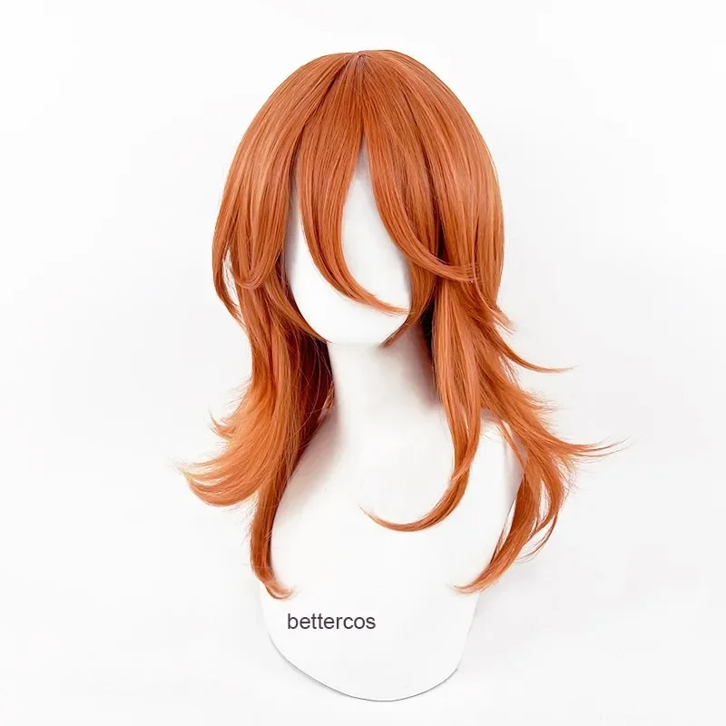 Angel Devil Chainsaw Man Cosplay Wig Angel Devil Cosplay 60cm Orange Brown Heat Resistant Halloween Party Makima Wigs Wig Cap OI