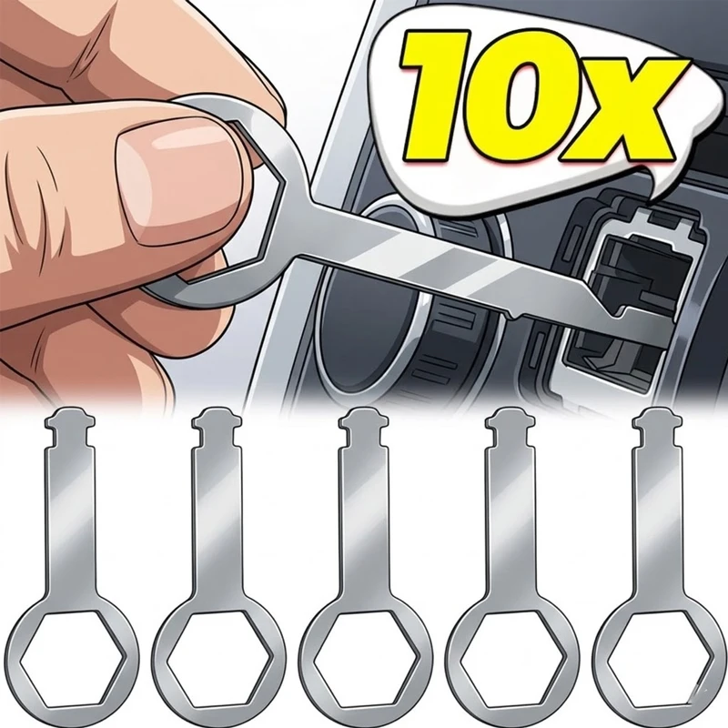 

Car Stereo Radio Release Key Audio CD Player Head Unit Removal Extraction Tool Auto Dash Disassembly Hand Mechanic 5/10Pcs Set