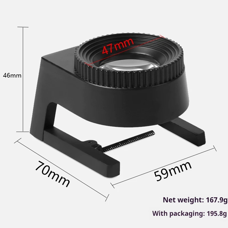 

Magnifying Glass with Scale and Three Led Lights. High Magnification Magnifying Glass with Cloth Mirror