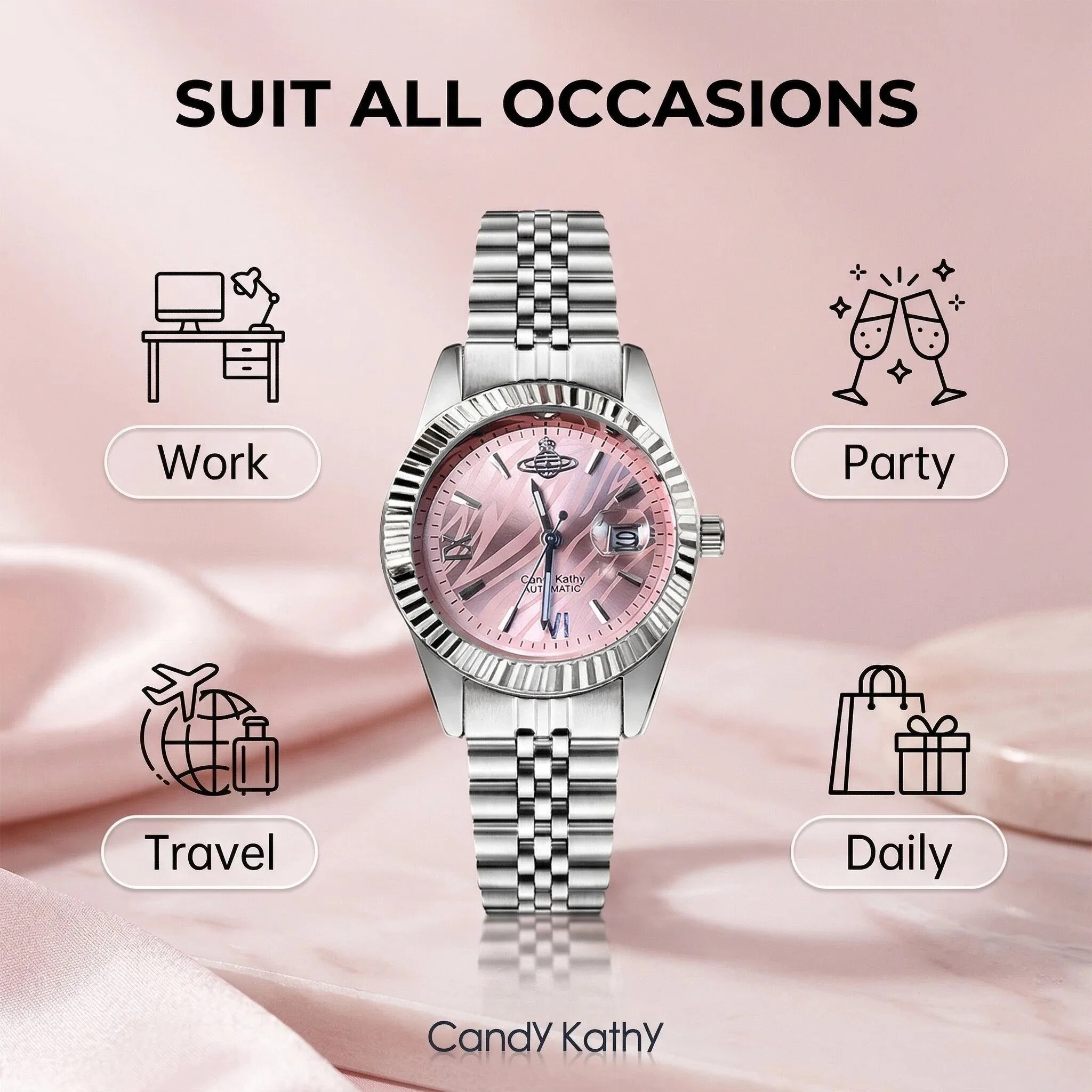 Pink-Dial Quartz Bracelet Watch — product information 4