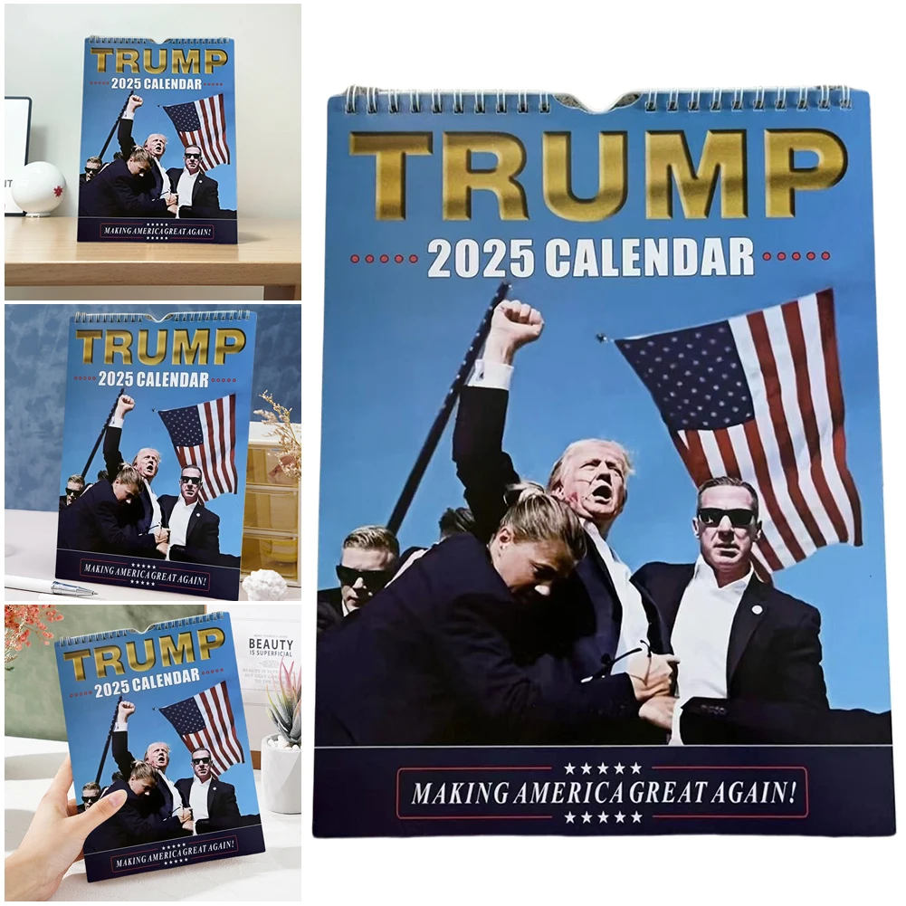 Calendario de escritorio Trump 2025 Calendario de eventos de rally Donald Trump que hace que Estados Unidos vuelva a ser grande 1-3PCS