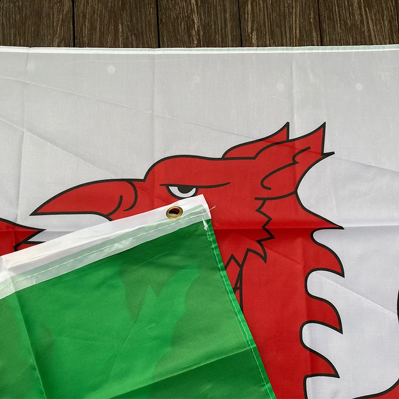 xvggdg  90x150cm Wales Flag Welsh red  United Kingdom union flag polyester rope toggle Great Britain Banner
