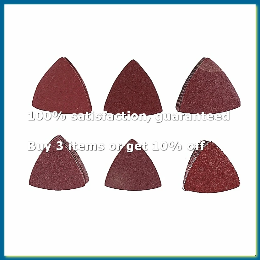 60pcs Triangular Hook and Loop Triangle-Sandpaper, Fit 37629 Inch Oscillating Multi Tool Sanding Pad, Assorted-A62I