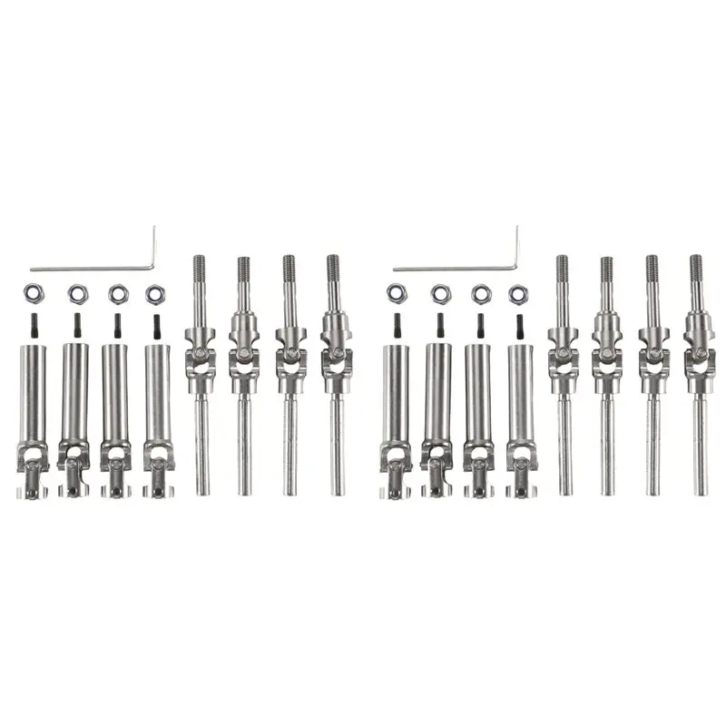 

A71Z 8 шт. металлические приводные валы CVD из нержавеющей стали для радиоуправляемых машин 1/10 Traxxas Slash Rustler Stampede VXL 4X4 4WD, запчасти для тюнинга