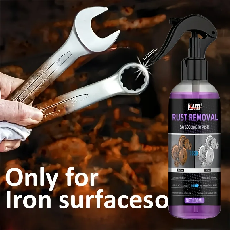 KJM 100ml Metal Polish Spray - Fast Rust Removal & Oxidation Protection for Cars, Motorcycles, RVs, Stainless Steel